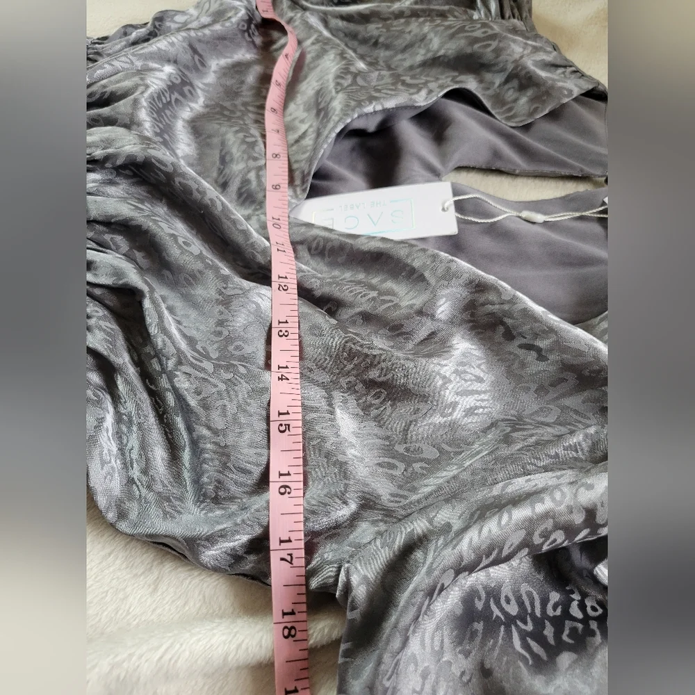 ✨️HP✨️Sage The Label | Anthro | NWT Wild Thoughts Silver Jacquard Leopard Dress - Picture 12 of 16